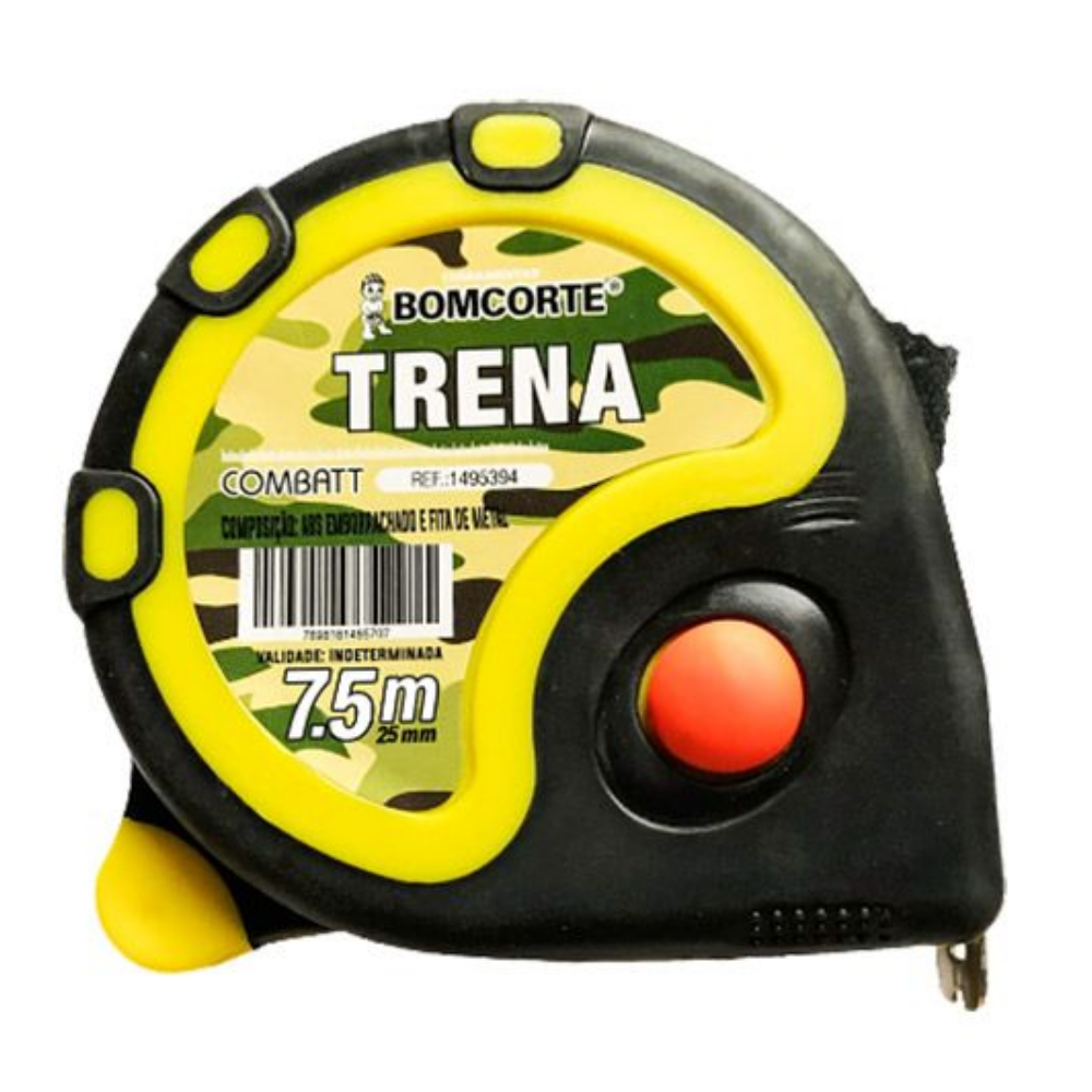 Trena De Aço Embor. C/ Trava 7,5mt x 25mm (Bom Corte)
