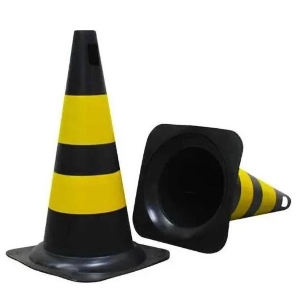 Cone Rigido PLT Amarelo/Preto - 50cm (Proteplus)