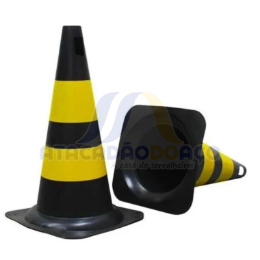 Cone Rigido PLT Amarelo/Preto - 50cm (Proteplus)