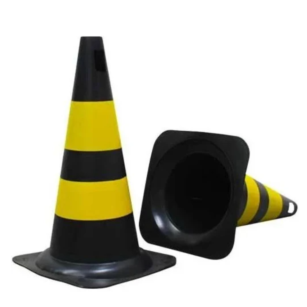 Cone Rigido PLT Amarelo/Preto - 76cm (Proteplus)