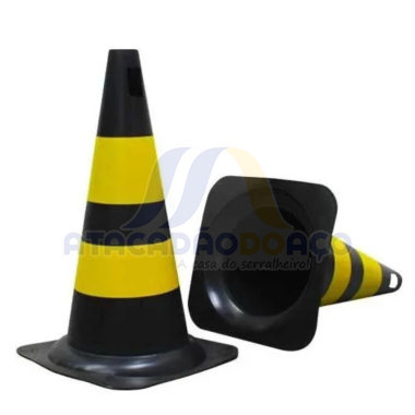 Cone Rigido PLT Amarelo/Preto - 76cm (Proteplus)